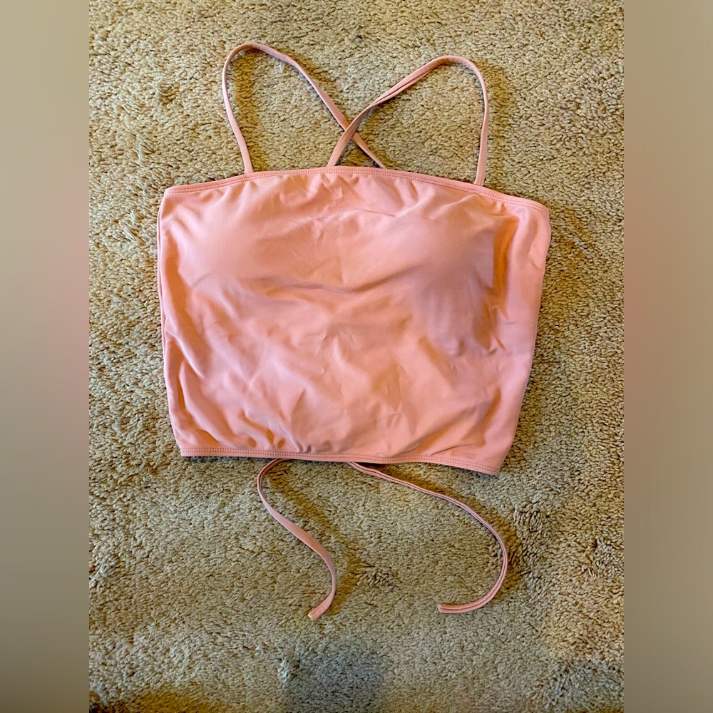Geode Swimwear pink strappy tube tankini swim top size Large